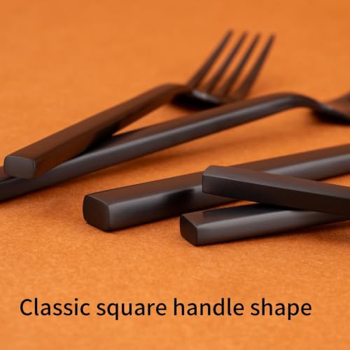 Alata Black 20-Piece Flatware Set for 4 - Forged Stainless Steel Dinnerware