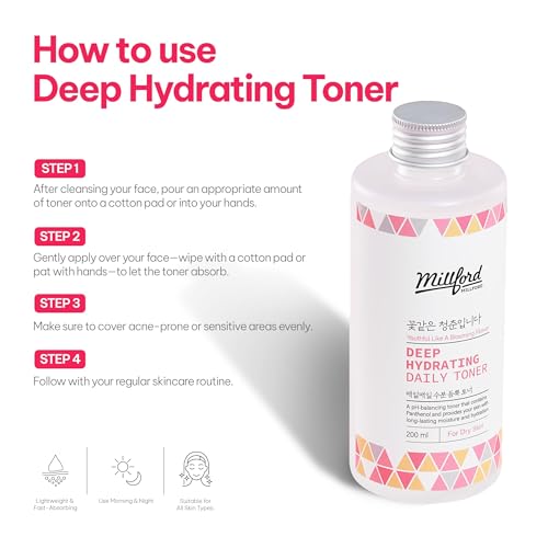 Deep Hydrating Daily Toner 6.76 fl oz (200 ml) - pH-Balancing, Alcohol-Free & Fragrance-Free Toner with Panthenol (Vitamin B5) & Betaine to Strengthen Moisture Barrier, Korean Skincare