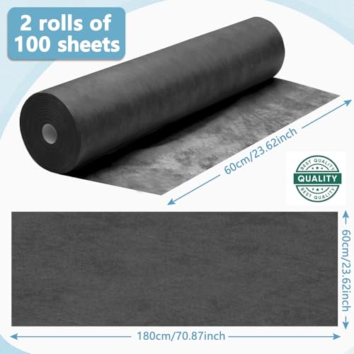 Tudomro 2 Rolls Disposable Massage Table Sheets Black, Non-Woven, 50 Sheets per Roll