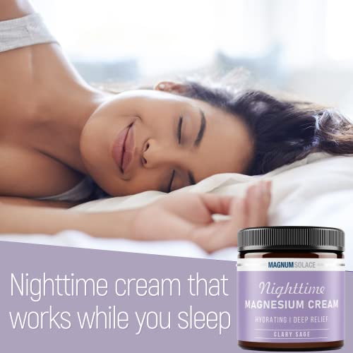 Nighttime Magnesium Cream (Clary Sage) and Stretch Mark Oil (Cocoa) - 2 Pack Bundle