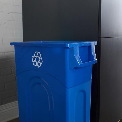 United Solutions 2 Pack Highboy Recycling Bins 23 Gallon Slim Indoor Outdoor Blue