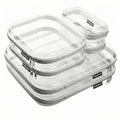 Clear Hard Shell Zipper Cases Set - 3 Sizes, Travel & Storage Organizer