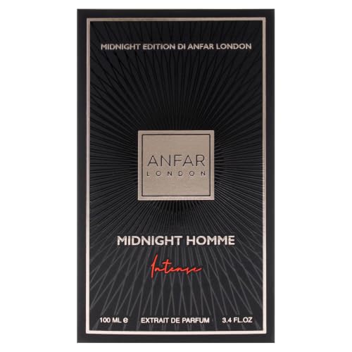 Anfar London Midnight Homme Intense Men’s Perfume Spray 3.4 oz - Woody Floral Spicy Fragrance