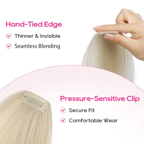 REECHO Light Blonde Clip-in Hair Volumizer 8 Inch Pack of 4 - Thick Hair Extensions for Fine Hair