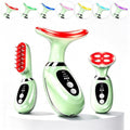 3-in-1 Facial Massager for Face Neck & Scalp - Green, Rechargeable Skin Care Device