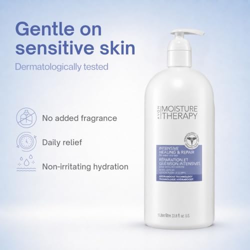 AVON Moisture Therapy Intensive Healing & Repair Body Lotion 33.8 oz - Unscented, Hypoallergenic
