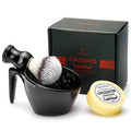 Anbbas Faux Badger Bristles Shaving Brush with Food-Grade Melamine POP Mug for Lathering and 3.5oz Shaving Soap Refill for Men Wet Shave,Women Girls Hair Removal