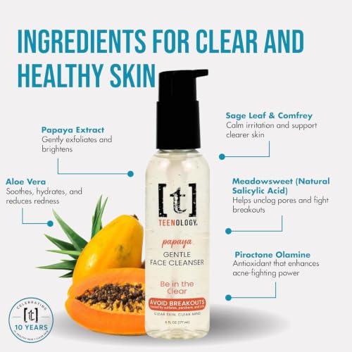 Teenology Sulfate Paraben-Free Face Wash for Acne-Prone Skin - Gentle & Hydrating