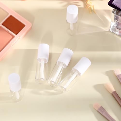 Mini Lip Gloss Tubes 3ml - 100 Pcs White Refillable Containers for DIY Cosmetics