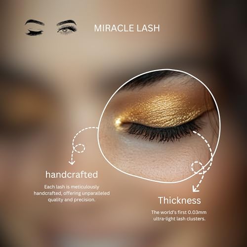 PARK SUNG HEE MIRACLE LASH DIY False Eyelashes, Lash Clusters, Lengthening Wisps 9mm-16mm Contact Lens Friendly, Easy to Apply, Reusable Strip Lashes (E1-220, 13mm), Black