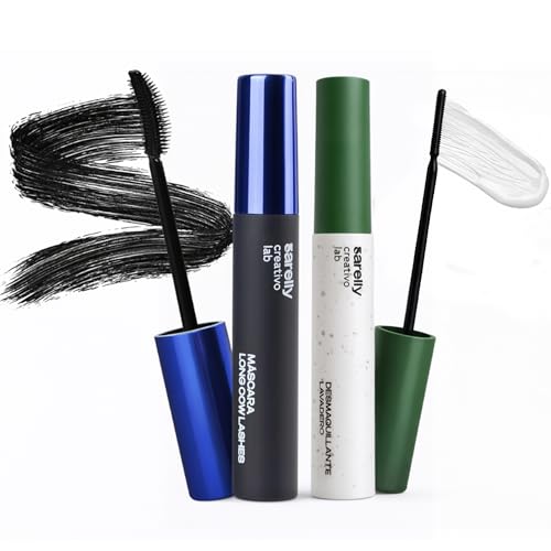 SARELLY Lash Kit | Cow Lashes Mascara + Lavadero Eye Makeup Remover | Waterproof Volume & Gentle Removal | Vegan & Cruelty-Free