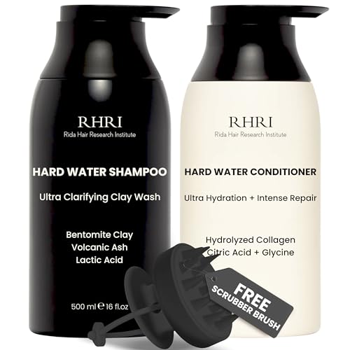 Hard Water Shampoo & Conditioner Set with Collagen - Clarifying Clay Detox