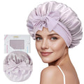 ZIMASILK 100% Mulberry Silk Bonnet for Sleeping Women Long Hair, Purple, One Size