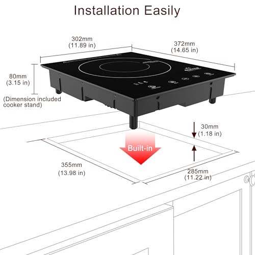 Medium Portable Built-in Induction Cooktop 1800W - Duxtop
