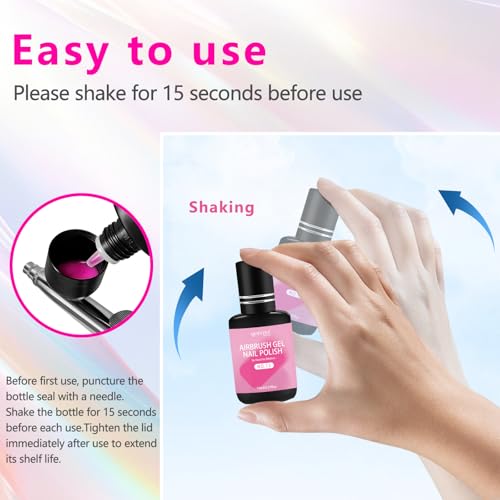 16 Colors Airbrush Gel Nail Polish Set - No Dilution Needed, 15ml x 12 - Variations of THIS listing