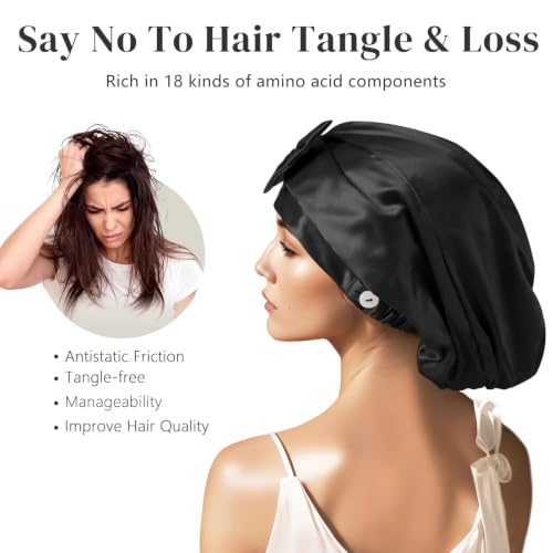 ZIMASILK Adjustable 22 Momme 100% Mulberry Silk Bonnet for Sleeping,
