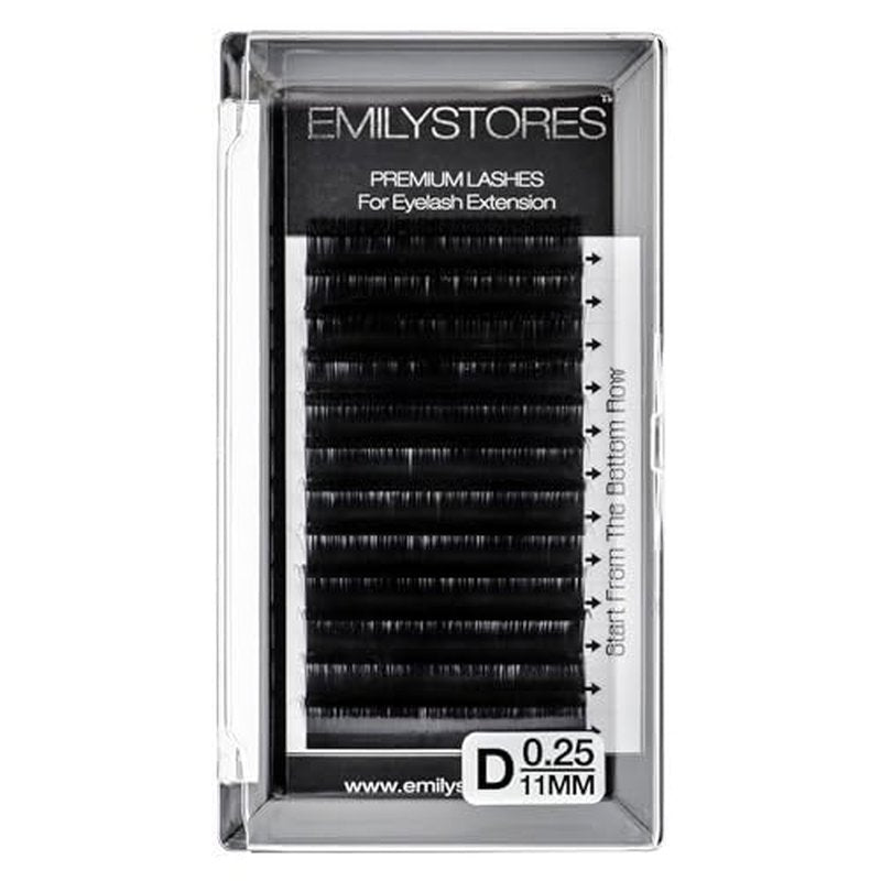 Eyelash Extensions 0.25mm Thickness D Curl Natural-Looking Individual Volume Eyelashes For Lash Extensions (11MM)