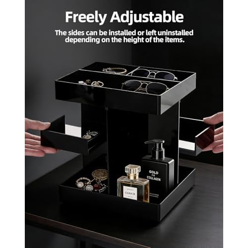 Cologne Organizer for Men 3 Tier Acrylic Perfume Holder Cologne Stand with Rotate Waterproof Perfume Shelf,Gifts for Dad From Wife,Husband Boyfriend Birthday Gift Ideas,Valentine's Day Gifts for Men