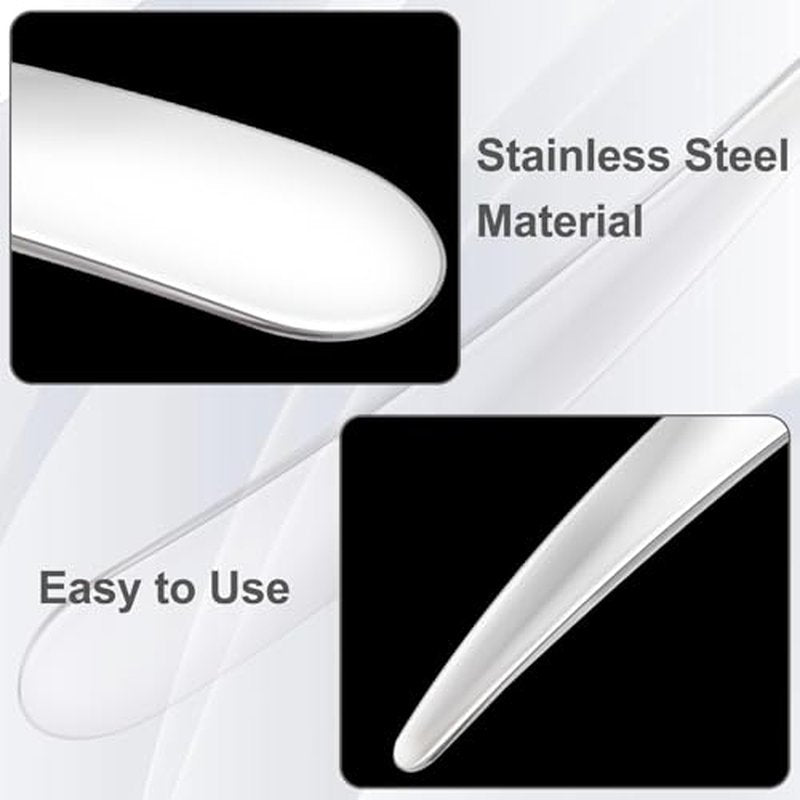 5pcs Mini Metal Makeup Spatula, Reusable Cosmetic Cream Spatulas Spoon, Skincare Scoop Applicator Facial Massage Beauty Tools for Mixing and Sampling Face Eye Cream- Silver
