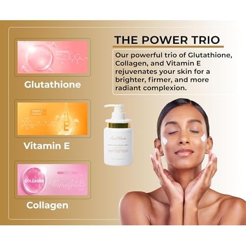 Skin Brightening Lotion | Glutathione cream, Collagen, Vitamin E, Dark Spots, Fine Lines & Wrinkles, Even SkinTone, brightening lotion for body, 16.9 Fl Oz Bottle