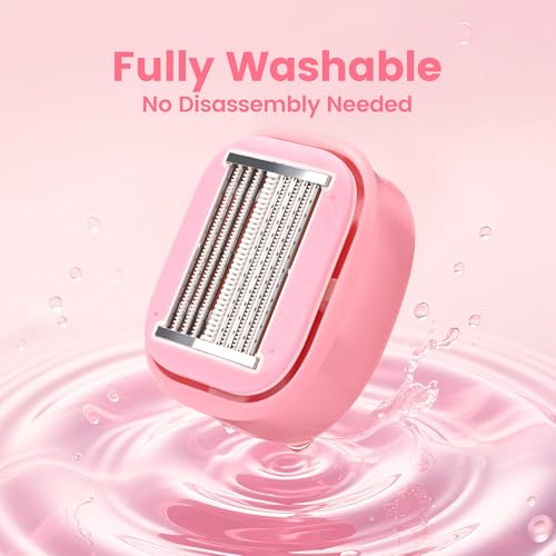 Travel Razors for Women & Men Self-Cleaning, Quick, Smooth, and Safe Self-Stropping Razor Blades for Shaving Head, Legs, Arms, Body (Pink)