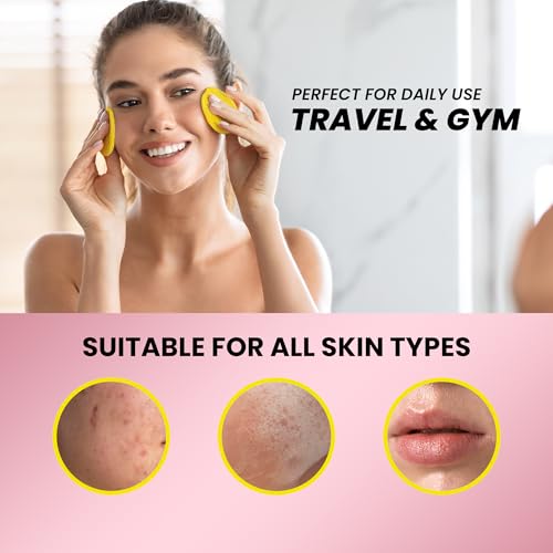 Turmeric Kojic Acid Cleansing Pads for Face Dark Spots - Hydrates & Plumps Skin - With Vitamin C & E - Sensitive Skin Friendly (50 Pads)