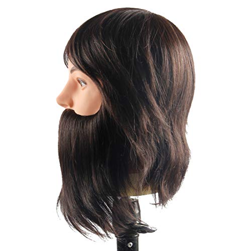 Mannequin Head for Hair Styling with 100% Human Hair and Clamp Stand