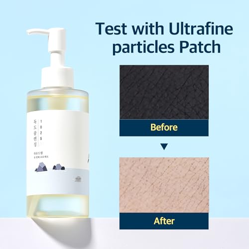 ROUND LAB Dokdo 2-Step Pore Purifying Cleanser Duo for Facial Cleansing, 1025 Dokdo Cleansing Oil and Cleanser, Makeup Blackhead Remover for Sensitive Skin, Easy to Wash, Korean Skin Care