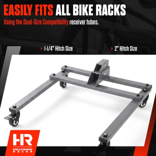 Bike Rack Storage Stand with Locking Wheels for 1-1/4" & 2" Hitch Racks