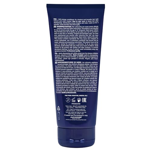 Alfaparf Milano Semi di Lino Blue Brunette Conditioner for Brassy Hair Color-Tone Neutralizer