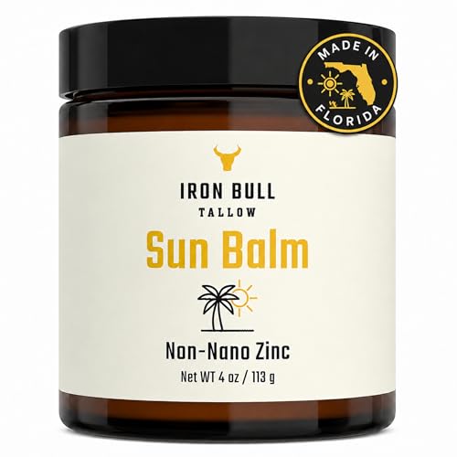 Mineral Sunscreen Balm with Zinc Oxide & Tallow - Reef-Safe, SPF 20, 4 oz