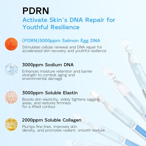 Dumie Salmon DNA PDRN Anti-Aging Serum with Collagen & Hyaluronic Acid, Korean Skin Care for Wrinkles & Radiance, 30 Pack