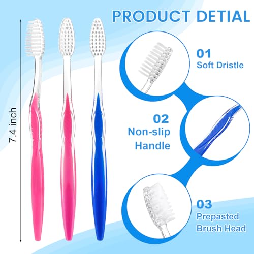 200 pcs Prepasted Disposable Toothbrushes Bulk - 2 Colors, Travel-Ready