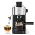 6-Bar Espresso Machine with Milk Frother, Compact Stainless Steel Coffee Maker