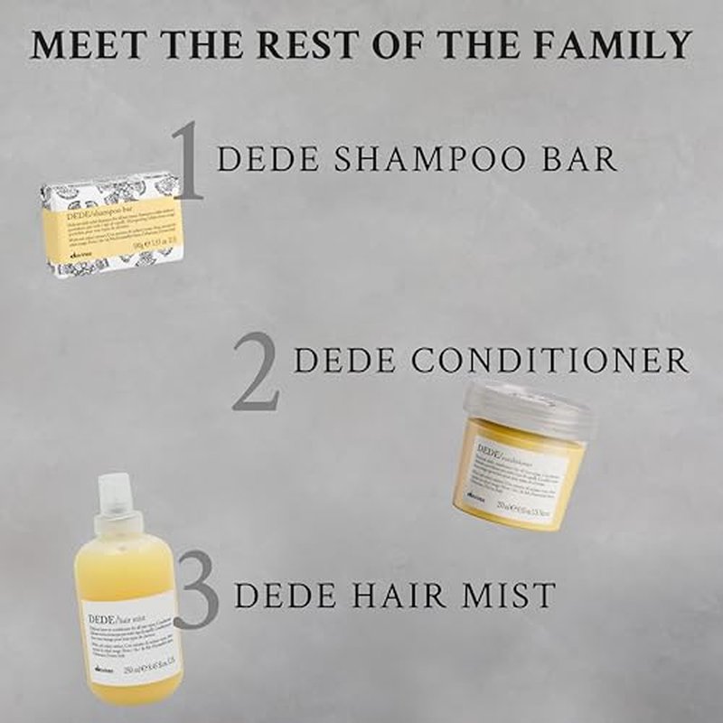 Davines DEDE Shampoo, Delicate Soft Lather Daily Cleanser for Medium Fine & Fine Hair - Gently Removes Impurities to Make Hair Light, Shiny, and Soft with Red Celery Extract, 8.45 Fl Oz