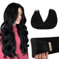 GOO GOO 14 Inch Hair Extensions Tape in Human Hair 20pcs Jet Black #1