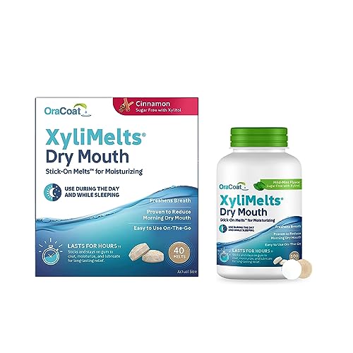 Dry Mouth Relief Bundle - XyliMelts Mint & Cinnamon Chewing Tablets 140 Count