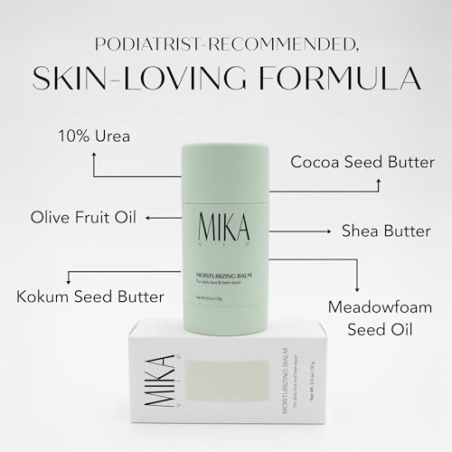 Urea Foot Balm Stick for Cracked Heel Treatment - 2.5oz Cracked Heel Balm Stick & Foot Moisturizer for Dry Cracked Feet - Softens & Exfoliates Skin - Paraben & Phthalate Free