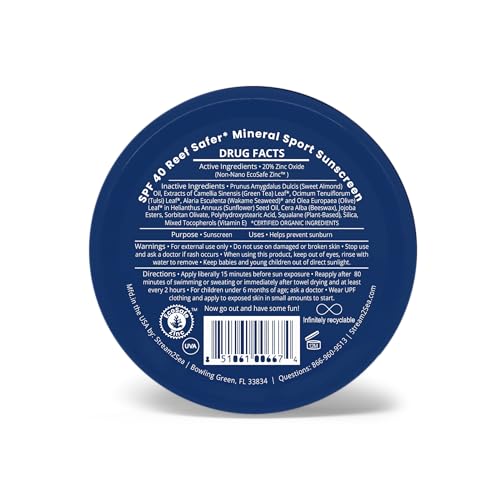 STREAM 2 SEA SPF 40 Mineral Sunscreen Tin 2.8oz Reef Safe Biodegradable