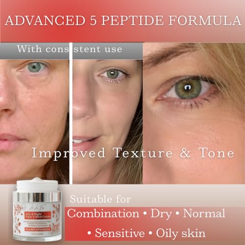 Retinol, 5 Peptides & Collagen Face Cream ? Korean-Inspired Skincare Anti-Aging Day & Night Moisturizer with Hyaluronic Acid, Ceramides & Niacinamide Face, Neck & D?collet? 1.7 fl oz