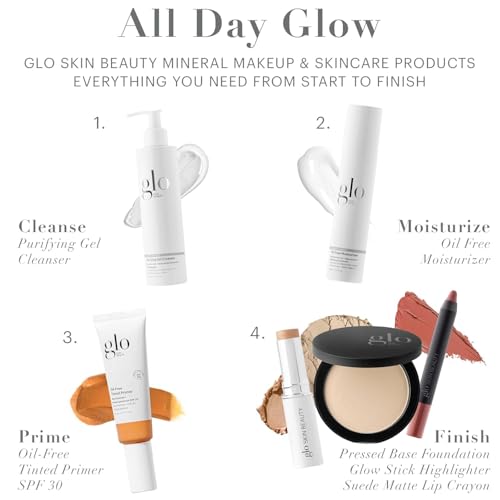 Glo Skin Beauty Pressed Base Powder Foundation Makeup (Honey Medium) - Flawless Coverage for a Radiant Natural, Second-Skin Finish