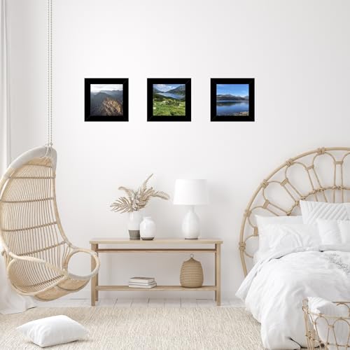 4x4 Black Picture Frame Set of 2 Wall Mount or Tabletop Display