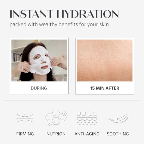 Regenerative Facial Mask with Peptides & Hyaluronic Acid - Triple-Layer Moisturizing Sheet