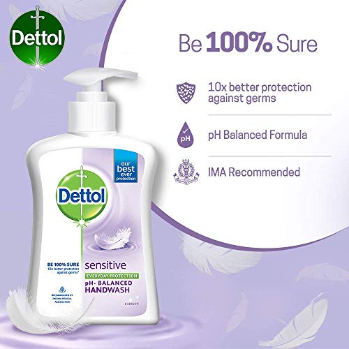 Dettol Liquid Sensitive Handwash - 200 ml with Free Dettol Original Liquid Hand Wash Pouch - 175 ml (Any Variant)
