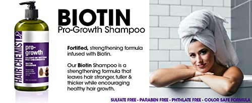 Hair Chemist Biotin Pro-Growth Shampoo & Conditioner Set 33.8 oz Each - Hair Loss & Thickening