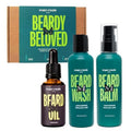 Men Rock Beardy Beloved Awakening Essential Beard Kit - Sicilian Lime - Beard Oil, Balm, and Wash - Mens Face Care - Skincare Products for Men - 3 Pc