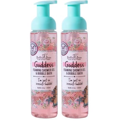 Bella & Bear Goddess Tropical Foaming Shower Gel | Body Wash & Bubble Bath 2 in 1 (6.7 oz) (Pack of 2)