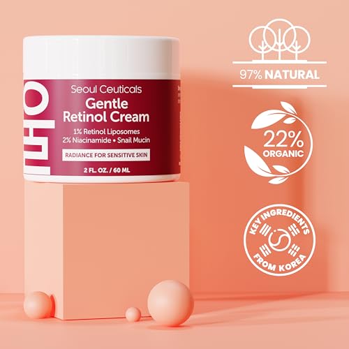 Korean Retinol Night Serum & Cream Set with Snail Mucin for Sensitive Skin