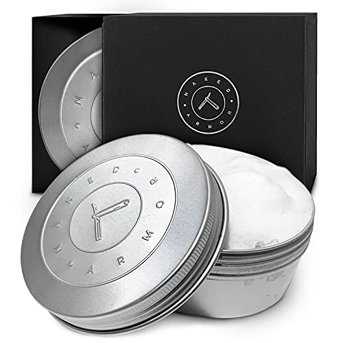Naked Armor Noah’s Organic Shaving Soap for Men, 7oz Tin, Neutral Scent