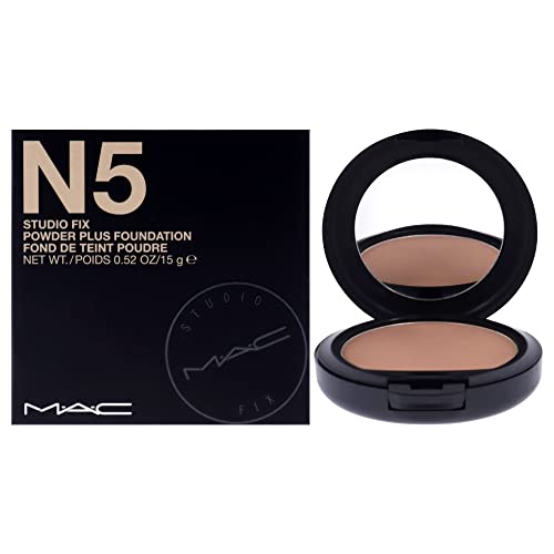 MAC Studio Fix Powder Plus Foundation N5 0.52 Oz – Full Coverage Matte Finish